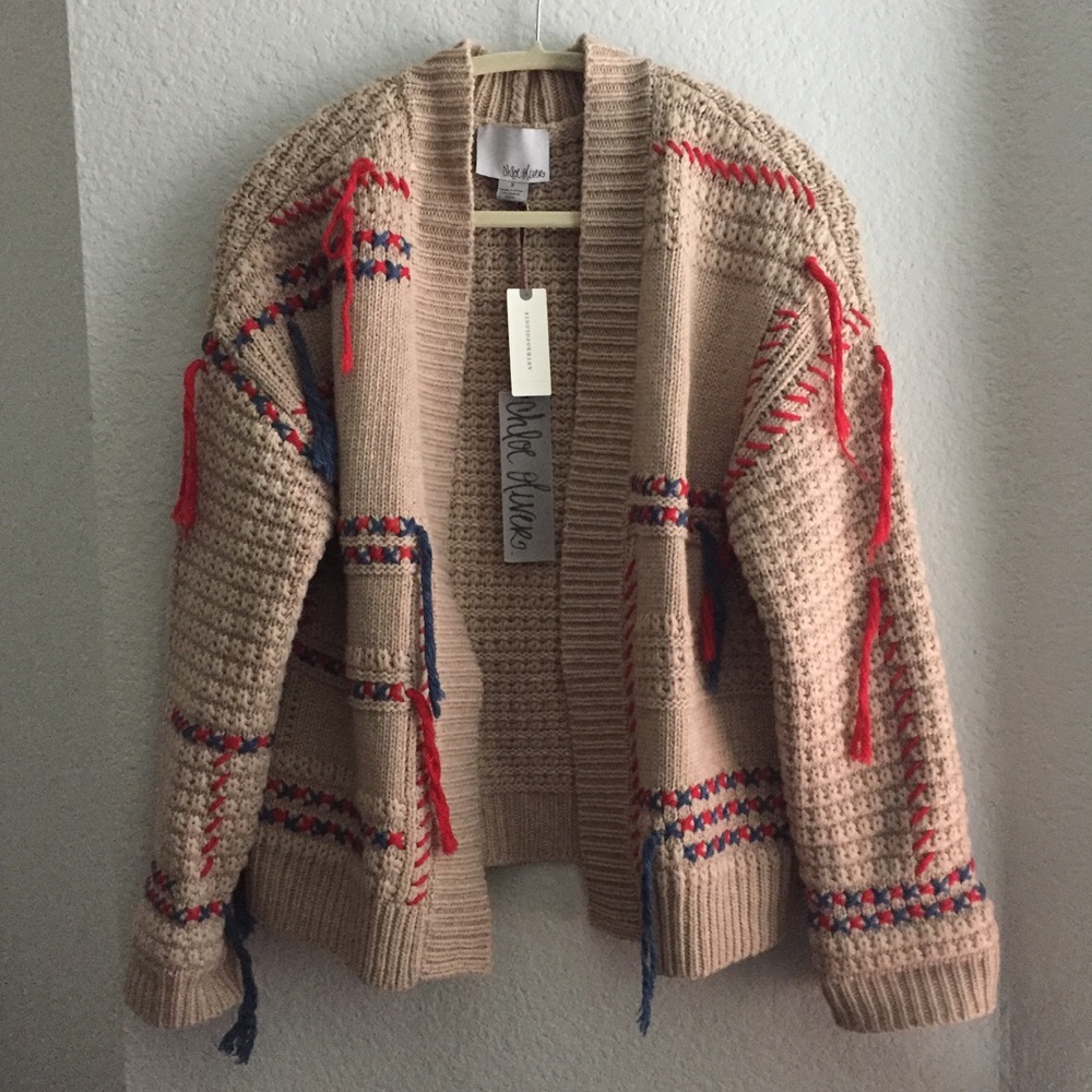 Anthropologie Dundee Fringe Cardigan S NWT